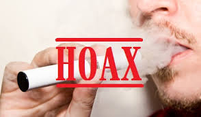 ALT="ecigarette with word 'hoax'"
